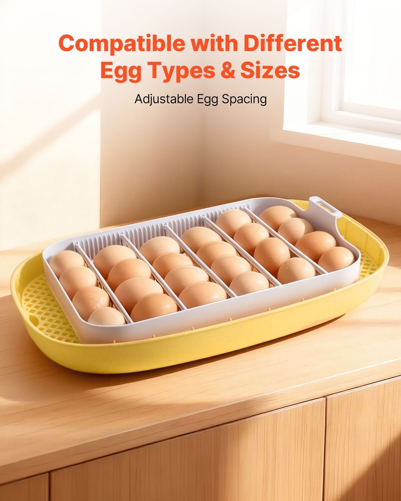 VEVOR 24 Egg Incubator Auto Turning Egg Candler Temperature & Humidity Control