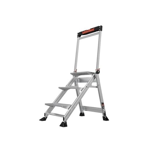 Jumbo Step, Foldable 3-Step Stool, 2.2-Ft with 3 Step Ladders Aluminum