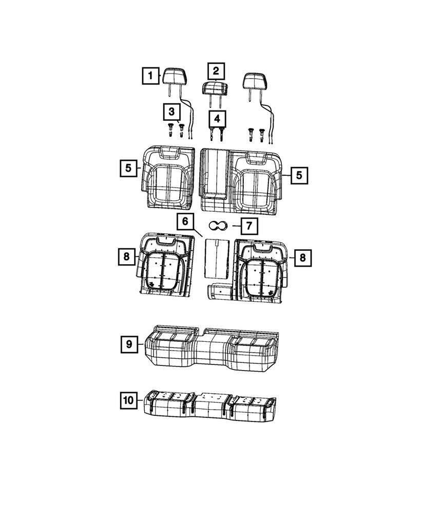 Genuine Mopar Second Row Headrest 6PL761T3AH
