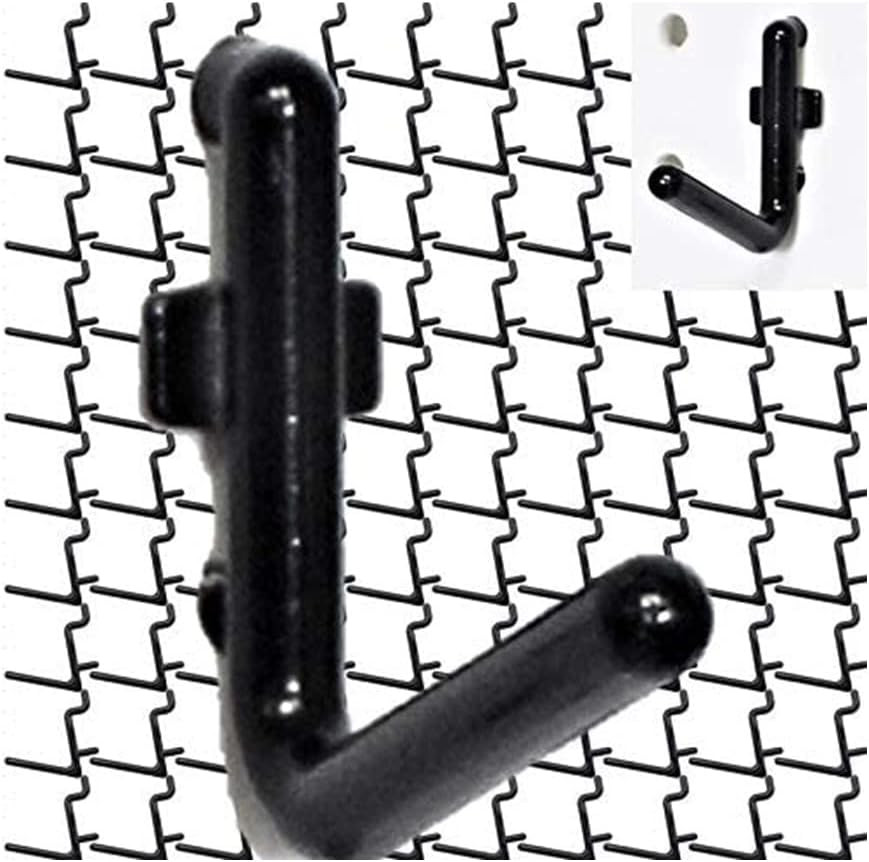 100Pcs Pegboard Accessory Peg Hook Set – Durable, Self-Locking Black 1/4" L-Styl