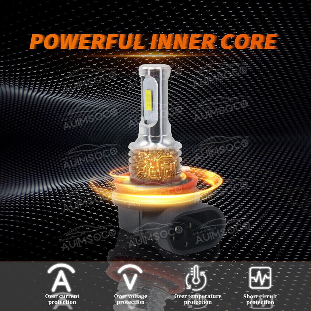 LED Headlight Bulbs Combo Kit 9005 + H11 High Low Beam 6500K White Super Bright