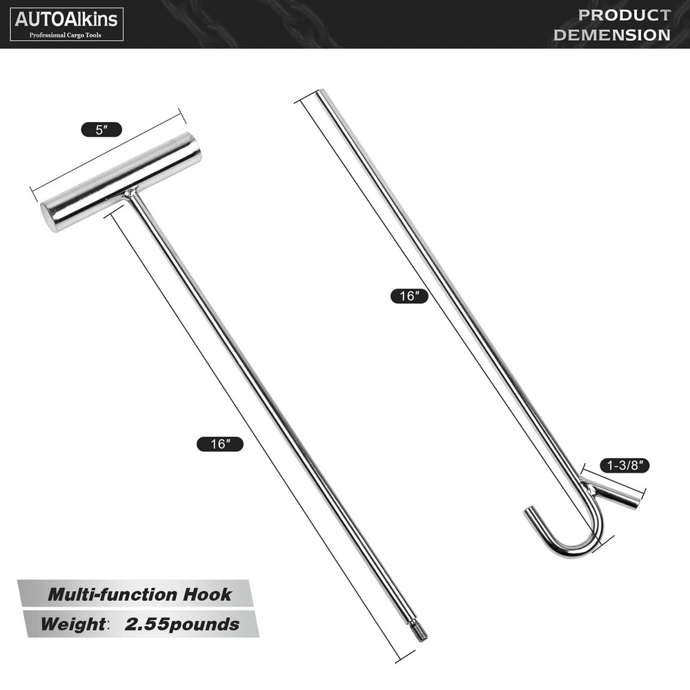 Heavy Duty 5th Wheel Pin Puller, 2 Pack 32" Solid Steel Chrome Plated Fifth W...