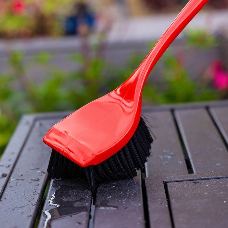 Long Handle Utility Scrub Brush Multi Surface Cleaning Tool W/ Scraper New