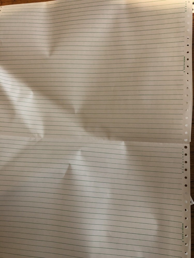 Computer continuous paper 14 7/8 x 11. 2700 Continuous Sheet Surplus