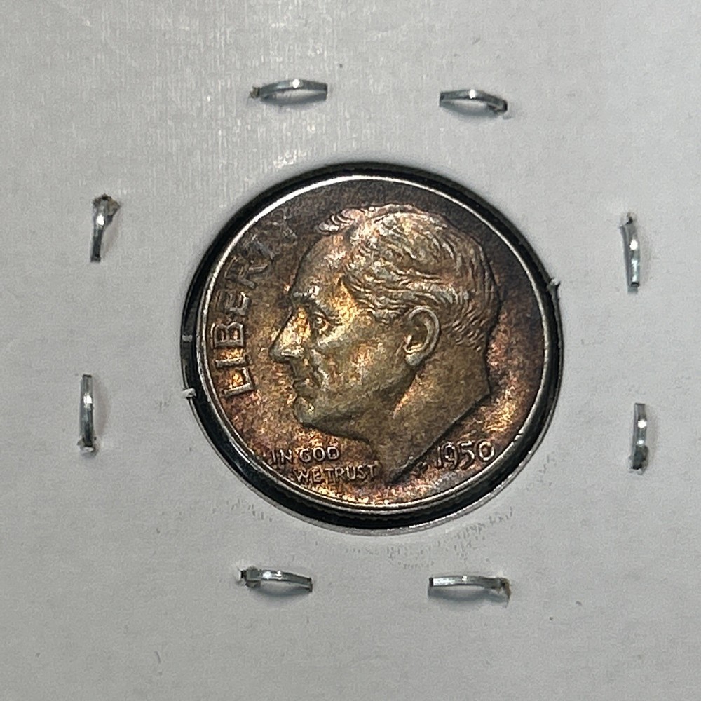 1950 Roosevelt Dime 90% Silver 10c Nice Toning