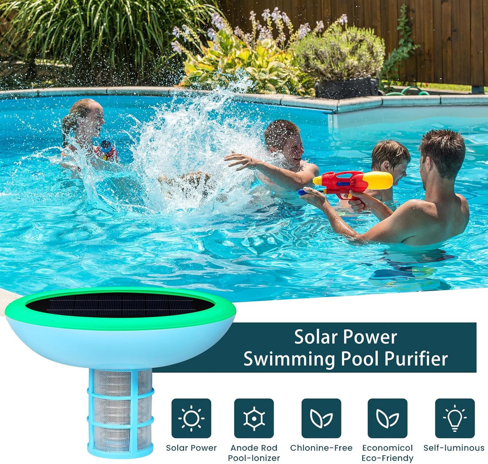 Pool Ionizer Solar Powered Self-Luminous,Copper Ionization,Floating Automatic Wa