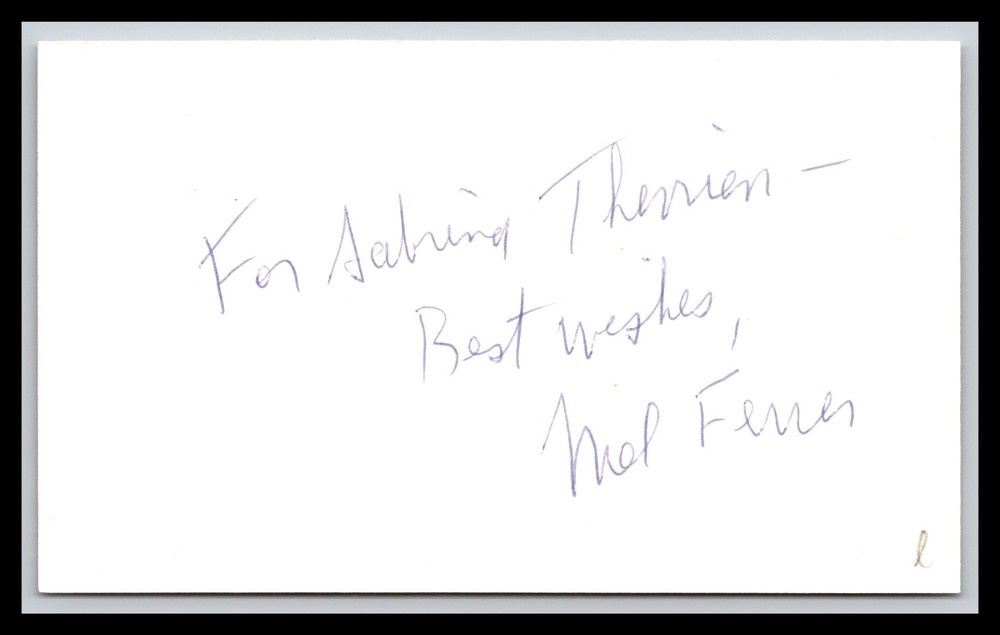 Mel Ferrer - Actor - 3x5 Card - Signed / Autograph (e)