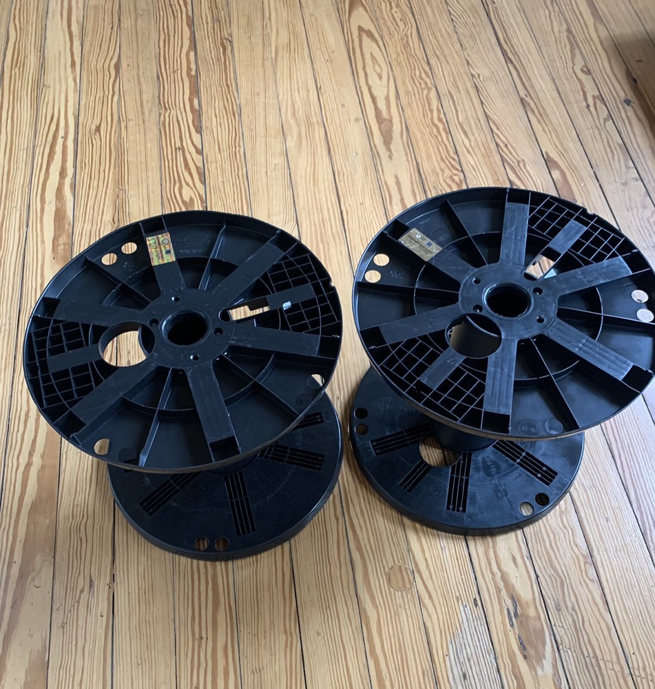 2 - Large REEL OPTIONS Black Spool Heavy Duty Plastic Core Organize Wire Cable