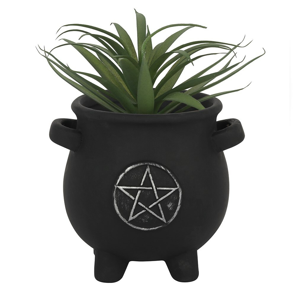 Pentagram Cauldron terracotta Plant Pot / Planter Witch / Wicca /Pagan/Goth/emo