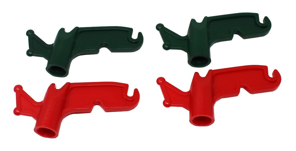 Green & Red Plastic Utility Handy Hook - Screw On Pole Attachment Hook- 2 Kit