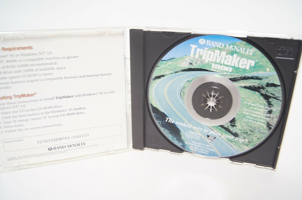 Rand McNally Tripmaker 1998 Edition Users Guide PC Computer Software Program