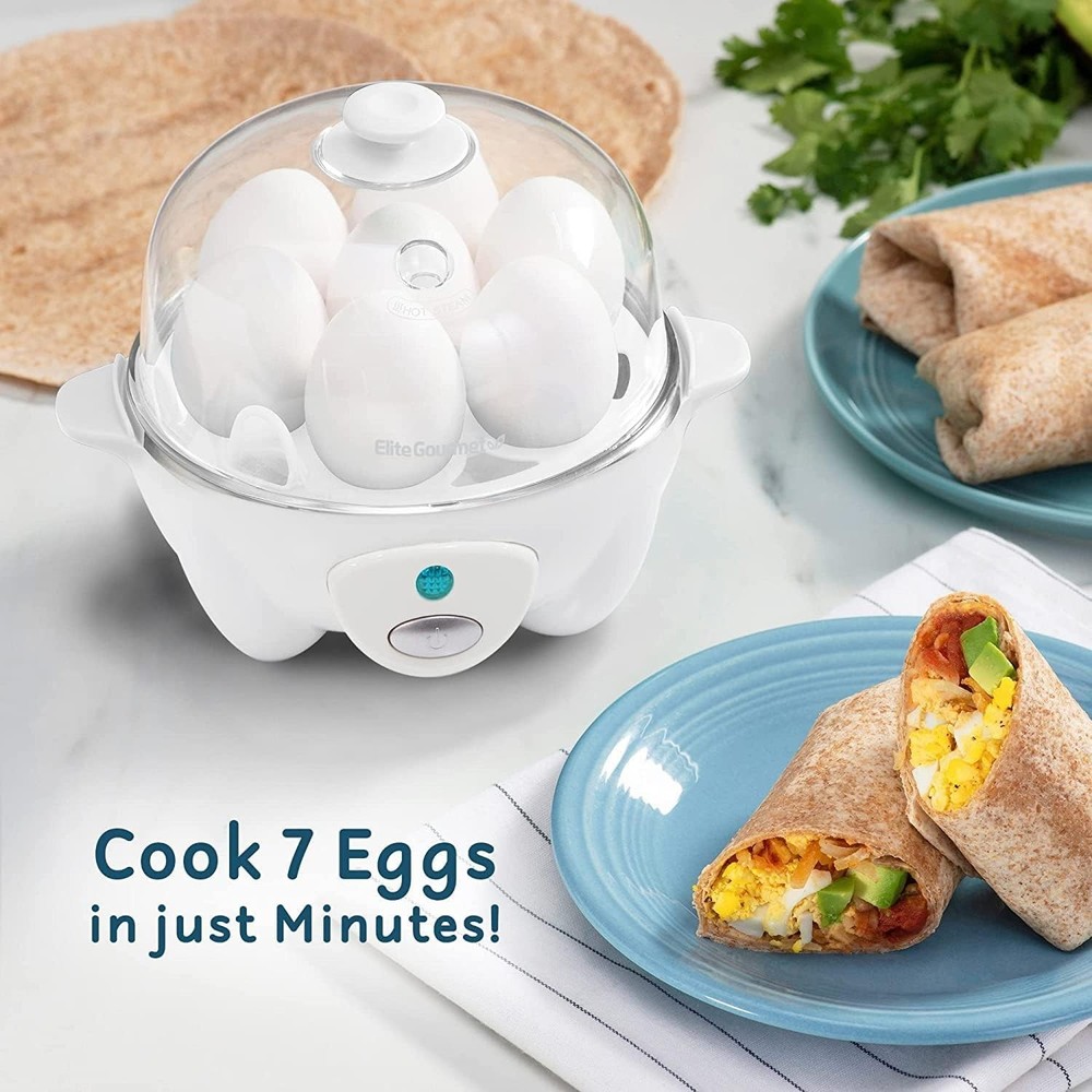 Compact Egg Cooker: Auto Shut-Off, Easy Clean, 7 Eggs for Breakfast Perfection