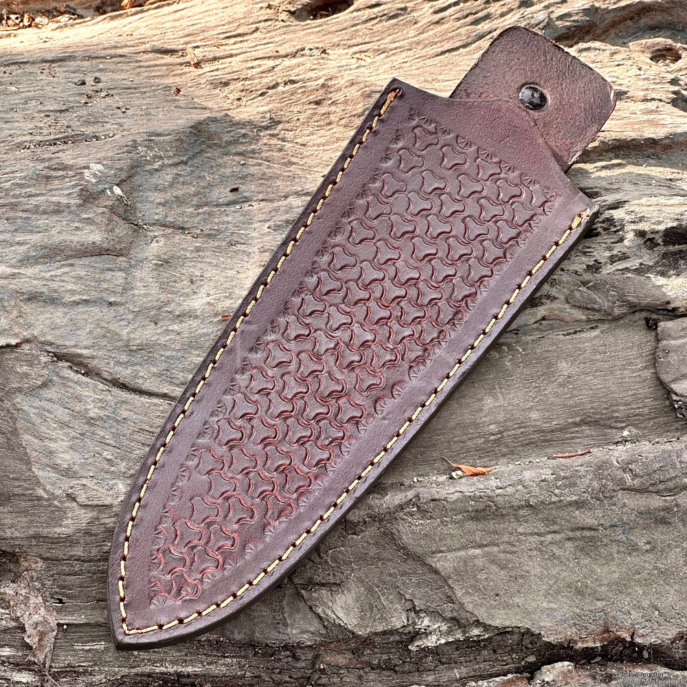 Custom Engraved Pure Leather Belt Loop Sheath for Fixed Blade & Dagger