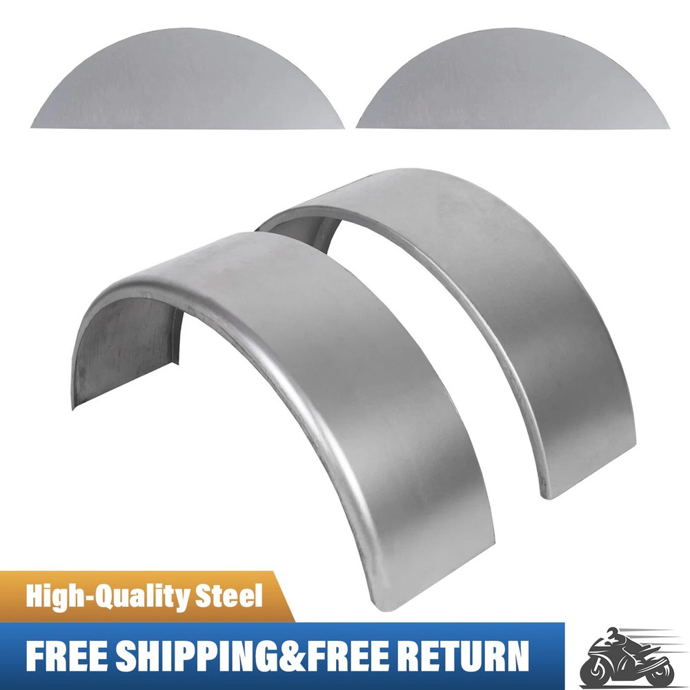 A Pair of Round Single Axle Trailer Fenders 14"-16" Wheels & Backs 32" × 9” ×15”