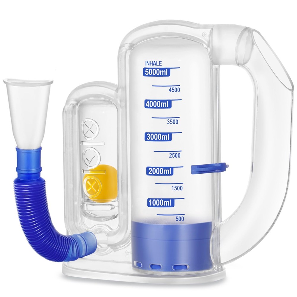 Breathing Exercise Device for Lungs, Trainer 5000ml, Transparent