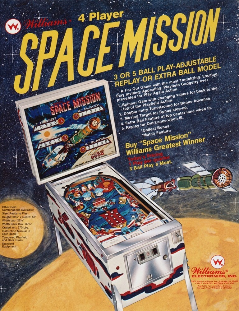 1976 Williams Space Mission Pinball Machine Rubber Ring Kit