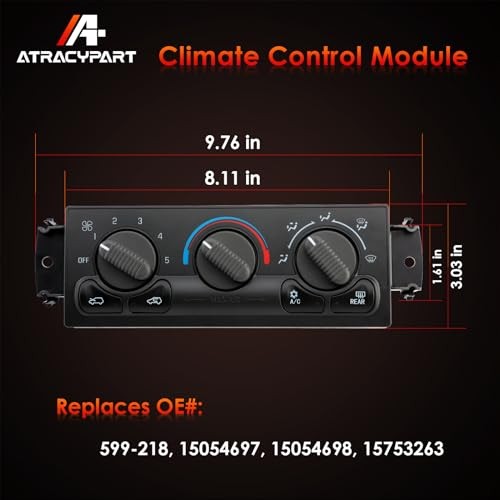599-218 Front Climate Control Module (with Rear Windshield WITH Rear Defogging