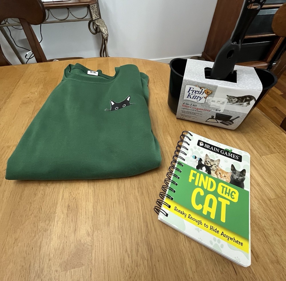 Cat Lover Bundle-Sweatshirt, Scooper Set & Find The Cat Book