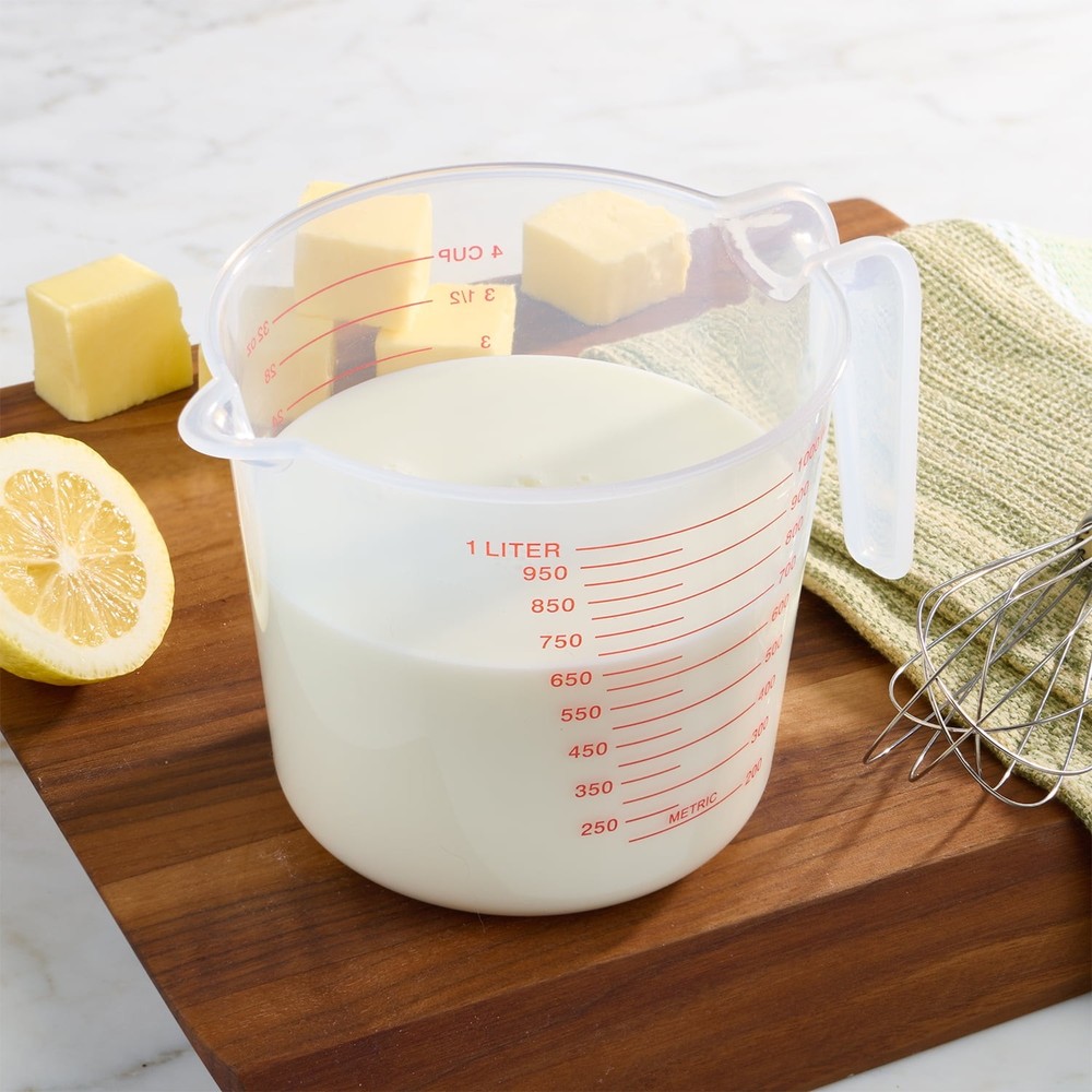 (12 pack) 4 Cup PP Plastic Measuring Cup, 32 oz, Clear