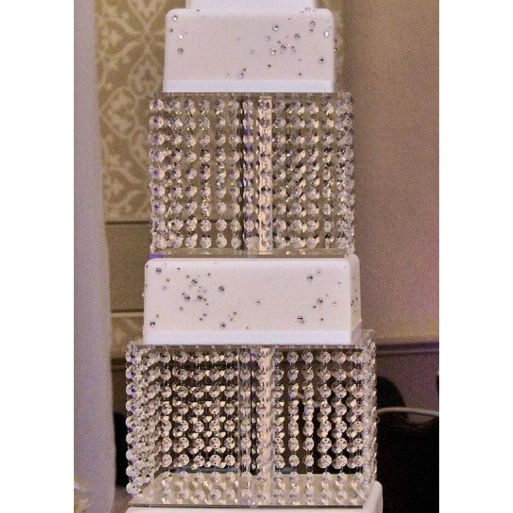 6inch Square Cake Stand with Led light