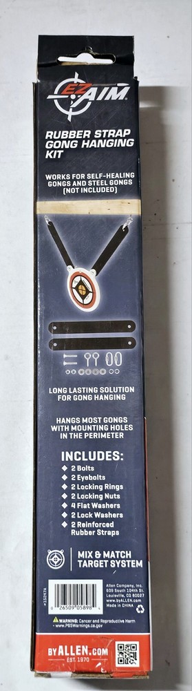 ***EZ Aim Gong Shooting Target Hanging Kit (Rubber Strap) 8" Length***