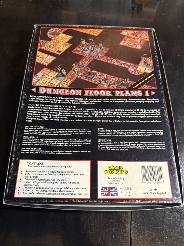 CAVERNS DUNGEON FLOOR PLANS GAMES WORKSHOP RARE