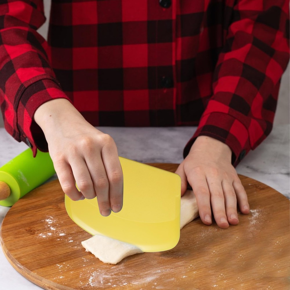 6 Pcs Plastic Dough Scraper Plastic Pastry Bread Baking Making Tools Multi-Pu...