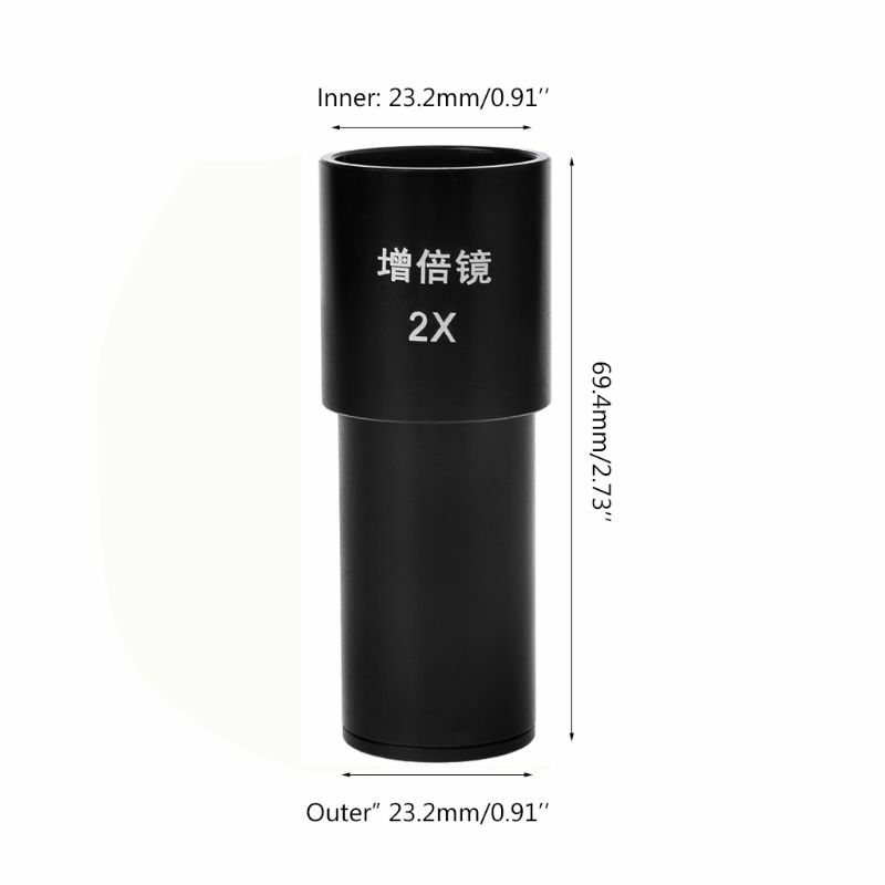 2X Microscope Barlow Eyepiece Magnification Lens 23.2mm f Biological Microscope