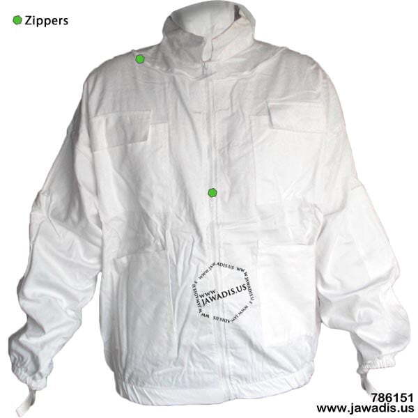 Beekeeper Zip-Up Jacket with Removable Veil - Cotton, White, Size L