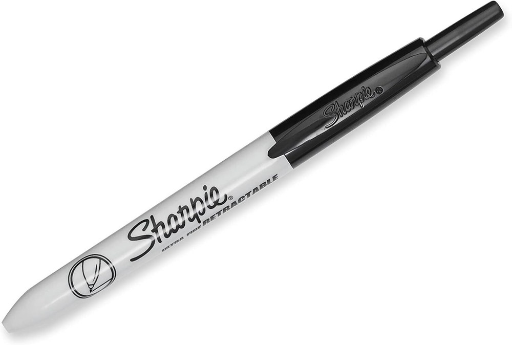 SHARPIE Retractable Permanent Markers, Ultra Fine Point, Black, 2 Count