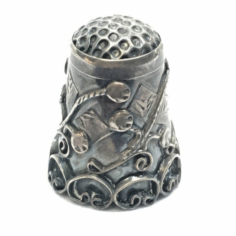 Antique Sterling Silver Thimble 1920s Mexico