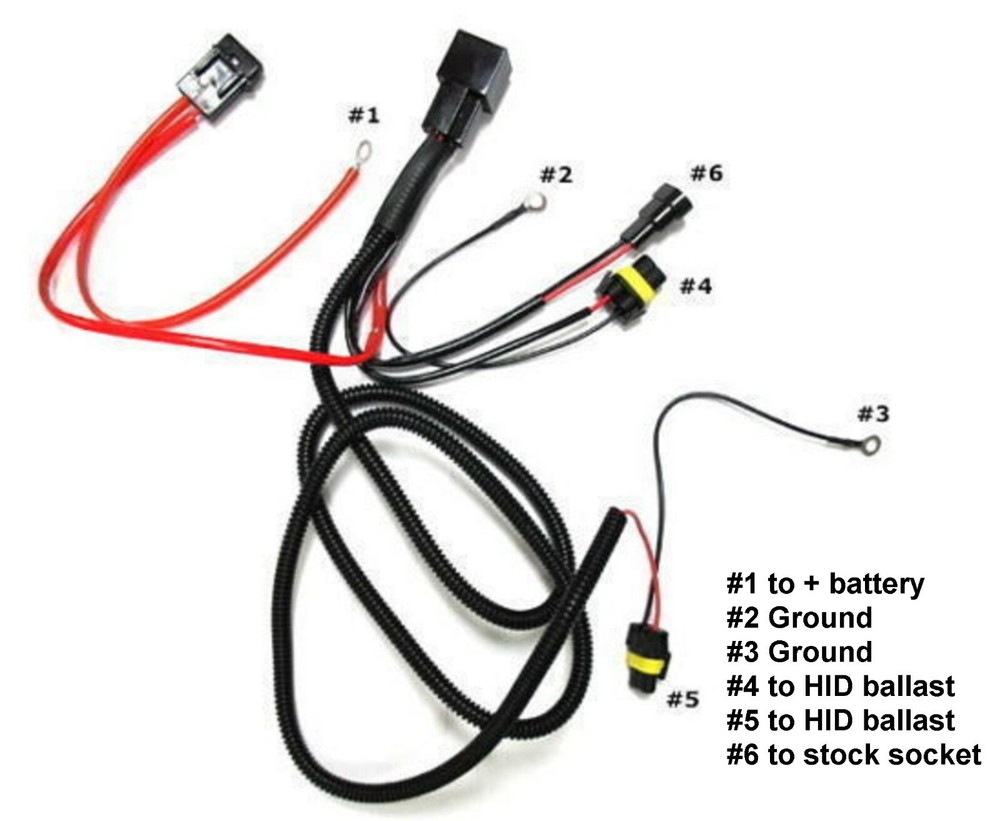 HID Kit Relay Wire Harness 9005 DRL Daytime Replacement Light Ceramic Socket Fit