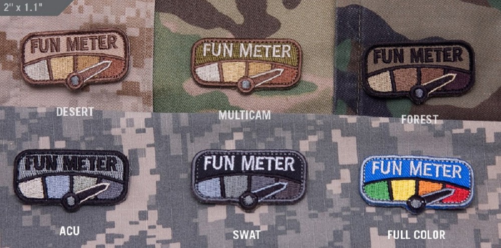 Milspec Monkey MSM Nylon Morale Patch FUN METER tab - FULL COLOR pattern - NEW
