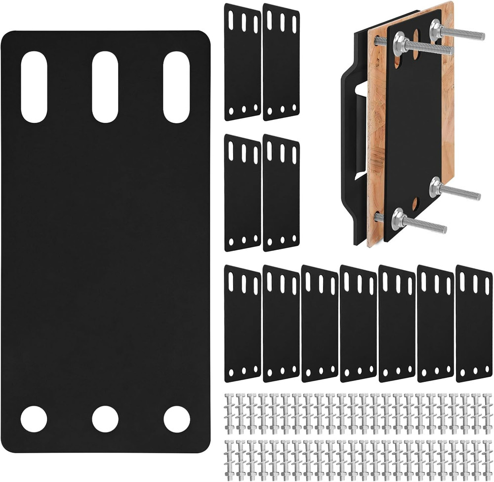 12Pcs E-Track Rail Mounting Back Plate,Heavy Duty X-Track &E-Track Backing Plate
