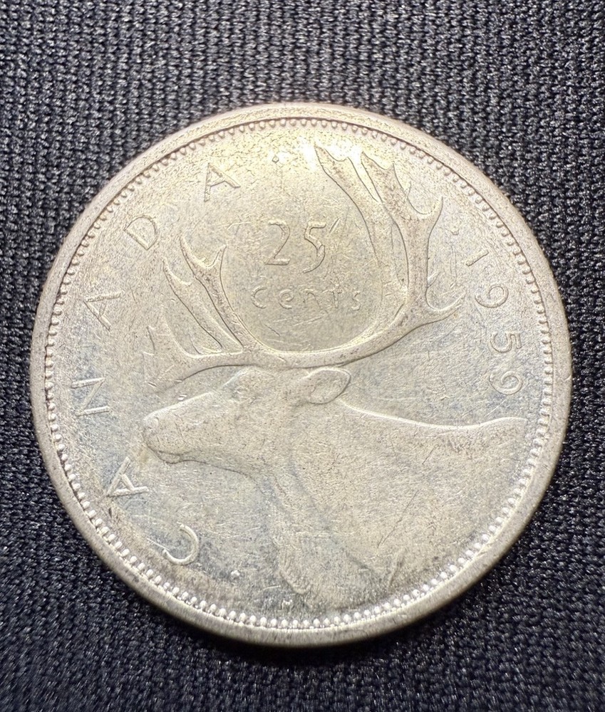 1959 Canada 25 Cents Coin Silver