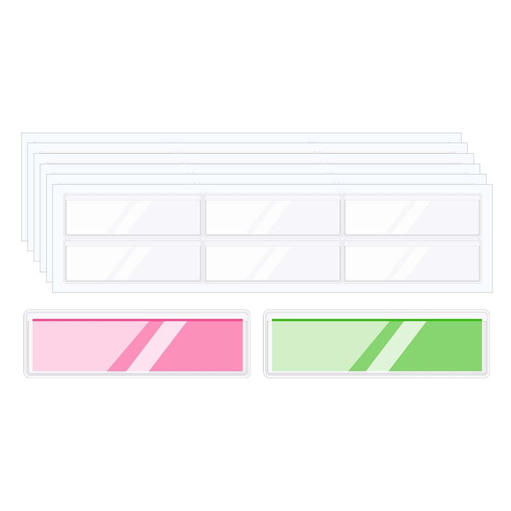 40Pcs Label Holders Adhesive Label Pockets, 4x0.8inch Card Tag Pockets Holder