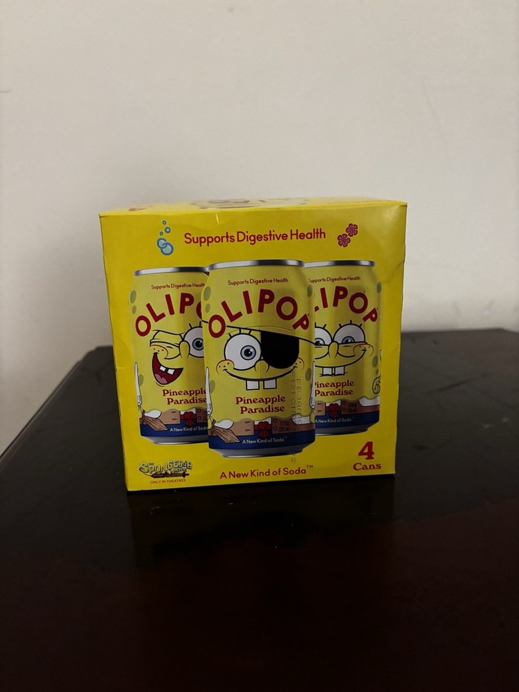 SpongeBob OLIPOP Pineapple Paradise Prebiotic Soda 4-Pack