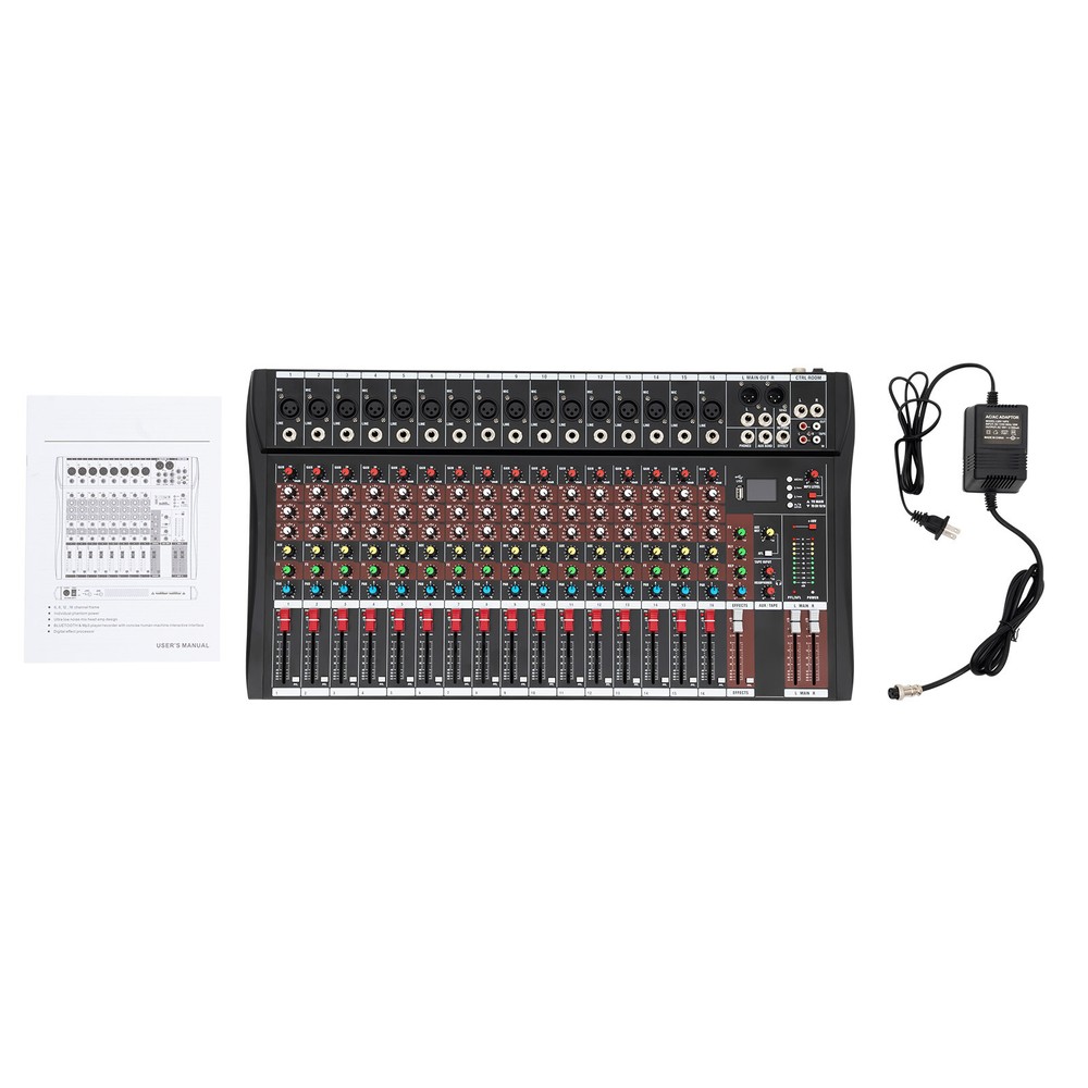 16-Channel Professional Mixer with Bluetooth, DSP & USB Connectivity