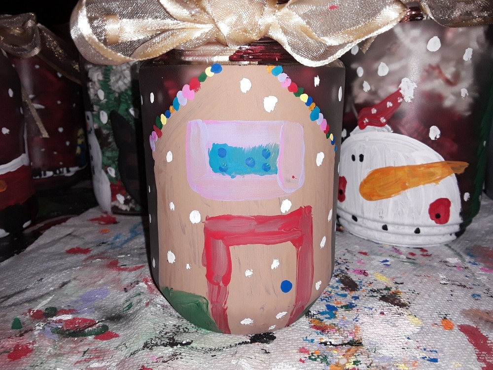 Hand Painted Glass Jars