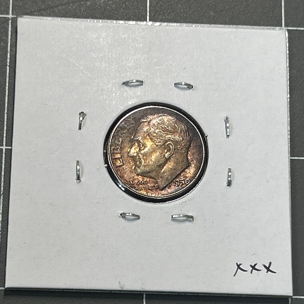 1950 Roosevelt Dime 90% Silver 10c Nice Toning