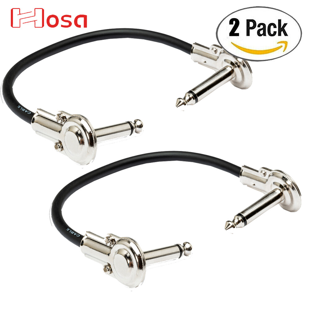 2-PACK Hosa IRG-103 3FT Guitar Pedal Patch Cable Flat Low-profile Right-Angle