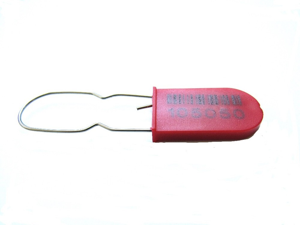 Plastic PADLOCK A Security Seal ECO, 100 Pcs. RED Numbered and Barcode, BFS