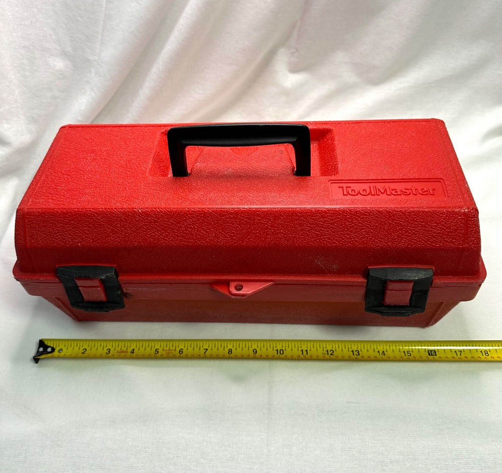 Toolmaster Red & Black Tool Box W/ Removable Tote Latch & Handle Tackle Box