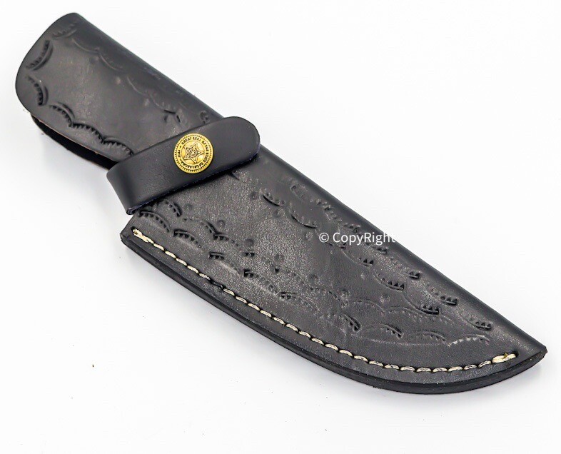 Handmade Real Leather Sheath For Fixed Hunting Blade Knife Engraved /Belt Loop