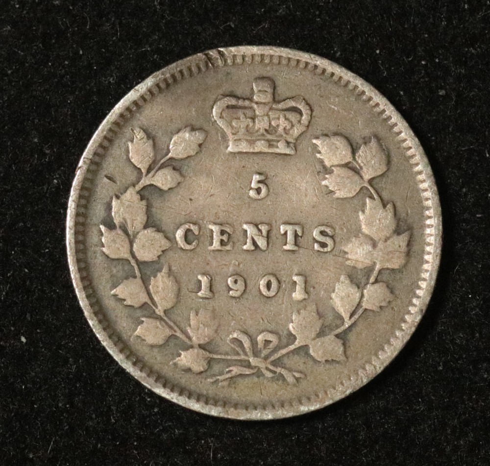 Canada 1901 5 Cents - Silver - Victoria
