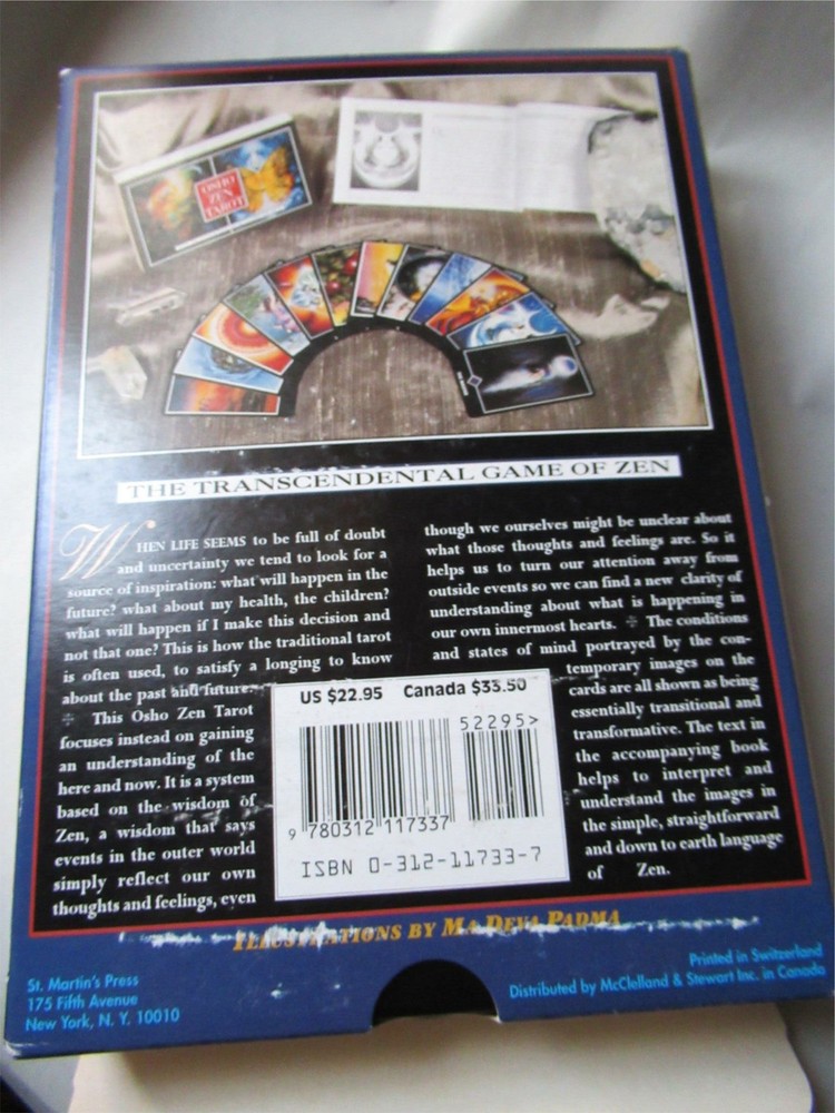 Osho Zen Tarot Ma Deva Padma Second Edition Unused Deck