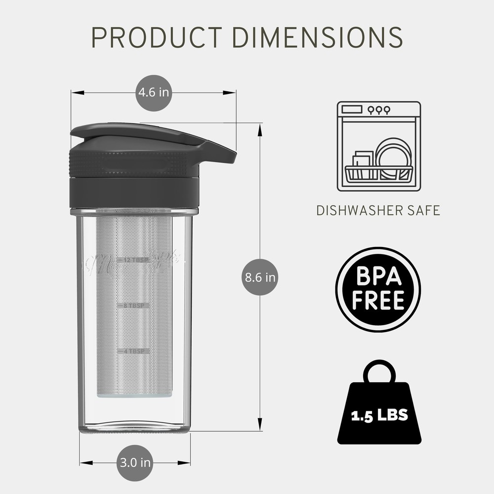 Masontops Cold Brew Makers Kit - Cold Brew Coffee Maker - Black