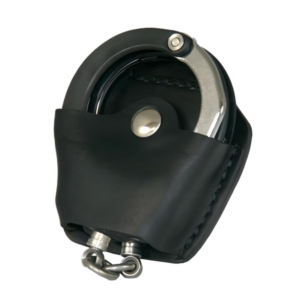 Quick Release Handcuff Case Plain Leather Belt Holder Pouch 5531-1