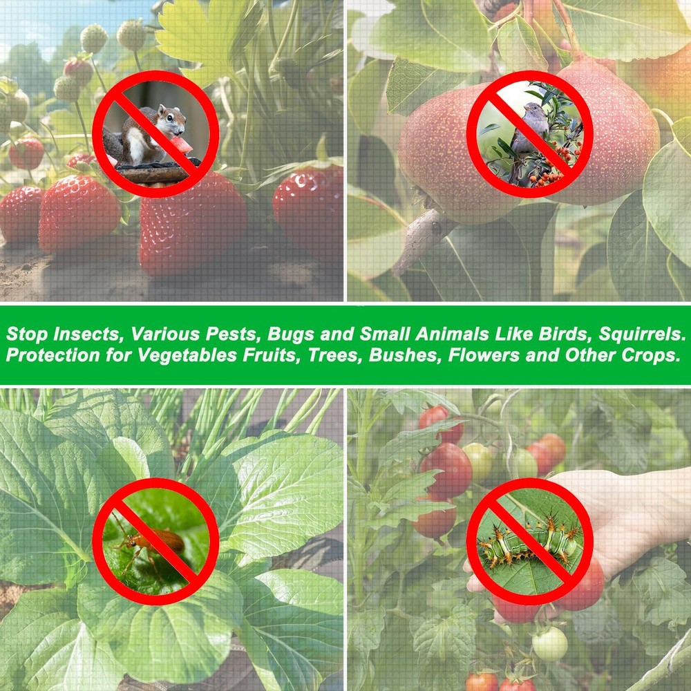 2PCS Large Fruit Tree Netting with Drawstring and Zipper, 6 x 6.6FT Blueberry...