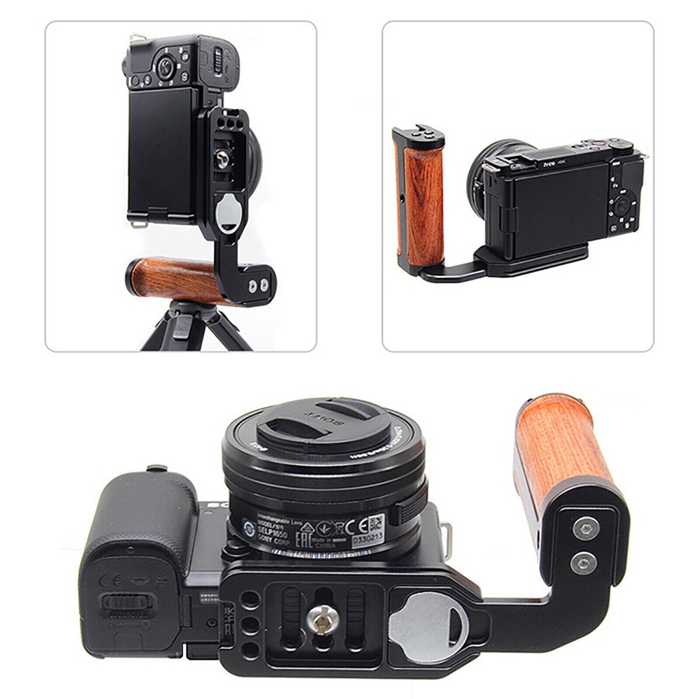 Side Wood Handle Left L-Plate Quick Release Plate Universal Camera Accessory Xb